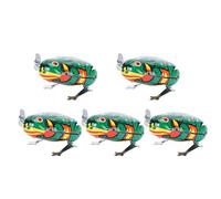 AKLOSIPY 5 in Lamiera di Ferro con Meccanismo a Orologeria, Giocattolo per Cani e Gatti, Divertenti Giocattoli a Molla per Ore di Gioco (Rana semiautomatica a orologeria)