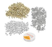 AKLOSIPY 600pcs Facile Filking Russe Alfabet Perline Impostate in Bianco, Oro e Argento per la Produzione di Gioielli e i Progetti di Creazione