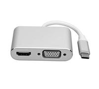 AKLOSIPY Adattatore da Hub Tipo C a VGA DVI DisplayPort con Risoluzione 4K e, Argento (SILVER)