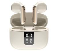 AKLOSIPY Ancenc Earbuds 5.3 Cuffie con Display Digitale Custodia di Ricarica, Auricolari con Cancellazione Attiva del Rumore con Microfono, Cuffie Sportive IPX per la Corsa Beige