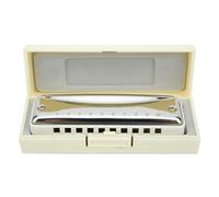 AKLOSIPY Armonica Blues 10 Fori Chiave G Armonica in Acciaio Inossidabile con Corpo in ABS - Strumento a Fiato Portatile per Livelli di abilità (WHITE)