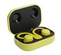 AKLOSIPY Auricolari con Ganci per l'orecchio in Silicone Antiscivolo e Custodia di Ricarica per attività Sportive (Giallo vibrante)