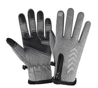 AKLOSIPY Caldi da Ciclismo Antivento - Sportivi a Intere per la Pesca Sportiva con Cerniera a Punta di Freccia (GREY)