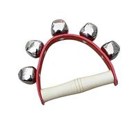 AKLOSIPY Campanello per Educazione Musicale Portatile con 5 Campanelli con Manico in Legno - Ideale per la Scuola Materna, i Gruppi Corali e l'apprendimento Facile (rosso)