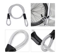 AKLOSIPY Cavo di Sicurezza in Fune d'acciaio Allungato 120 Cm con Doppia Testa e Anelli Sigillati per un Uso Versatile