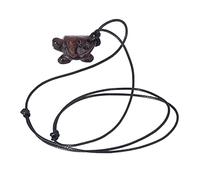 AKLOSIPY Collana con Ciondolo in Semi Pietra per Guarigione e Meditazione - Gioielli con Occhi Gialli Intagliati a Mano (Occhio di tigre rosso)