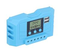 AKLOSIPY Controller Solare 10A con Display LCD, Doppie Porte USB, Regolatore PWM 12V/24V per Uso Domestico, Industriale e Altro (20A)