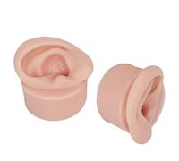 AKLOSIPY Coppia Modello di Orecchio per Pratica di Piercing in Morbido Silicone per Esposizione di Gioielli e Formazione, Colore della Pelle Medio, Accessori per Orecchie Realistici per Artisti di