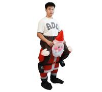 AKLOSIPY Costume da Babbo Natale Divertente Babbo Natale in Sella a uno Spettacolo Gonfiabile per Feste, Cosplay, Giochi di Ruolo, Oggetti di Scena per Adolescenti, Riutilizzabile, per Festival e