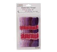 AKLOSIPY Discussione da Ricamo in Poliestere di Colore Gradiente da 12 Pezzi per la Creazione e Progetti Fai -da -te Ideale per Amici e Familiari (PURPLE)