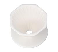 AKLOSIPY Elegante Gocciolamento di caffè in Ceramica Portante Port Over Brewer per Casa Tradizionale, Design Semplice per gli Amanti del caffè - Bianco (1-2 PERSONE CAGGIO DI FILTRO CERAMICA OTGONALE)