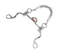 AKLOSIPY Filetto a Bocca di Cavallo in Acciaio Inossidabile Resistente da 120 Mm con Catena per Allenamento Equestre e Controllo Ottimale