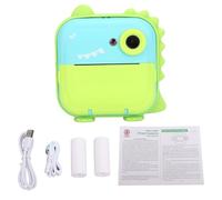 AKLOSIPY Fotocamera a Stampa Istantanea per Bambini da 24 MP, Videocamera per Bambini, Progettata per Accendere la creatività Display HD da 2,4 Pollici, funzionalità AI per Un'Esperienza (Verde+Blu)