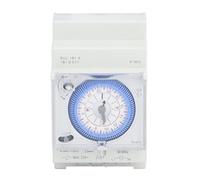 AKLOSIPY Interruttore Timer Meccanico 24 Ore con Riserva di Carica, Funzione di Memoria Semplice e Display Digitale per Utilizzo su Guida DIN