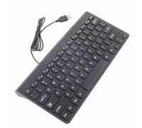AKLOSIPY K168 Tastiera Cablata Bianca e Combinata, Set Ottico USB Ultra Sottile con Copritasti Rotondi, Tastiera Compatta Plug and Play per PC Laptop Desktop Notebook, Uso di Gioco (BLACK)