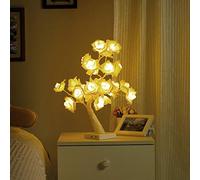 AKLOSIPY Lampada Unica per Albero Bonsai con 24 Luci a LED per la Decorazione Domestica, Luce Notturna Alimentata a Batteria per Uffici e Camere da Letto (WHITE)