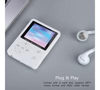 AKLOSIPY Lettore Musicale HiFi MP4 Portatile Leggero e Sottile con Schermo a Colori con Supporto per Scheda TF, 24 Lingue, Radio e funzionalità E-book (WHITE)