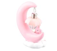 AKLOSIPY Luce Notturna a LED Cartoon Moon per Bambini - Simpatica Lampada per la Cameretta, Ideale per Compleanni, Natale e San (PINK)