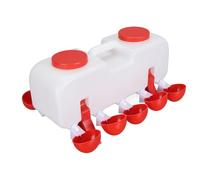 AKLOSIPY Mangiatoia per Polli da 10 Litri con 10 Tazze Abbeveratoio Automatico per Pollame di Facile Installazione per Anatre e Oche (Semiautomatico)