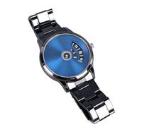 AKLOSIPY Orologio da Polso da Uomo Al Quarzo da Lavoro con Cinturino in Lega e Quadrante Blu per un Regalo Elegante