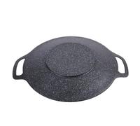 AKLOSIPY Pan Grill Coreano Con Rivestimento Antiaderente 6 Strati Piastra Barbecue Rotonda 38 Cm Per Cucina Interna Esterna Ideale Per Bistecca Hamburger E Alimenti Alla Griglia