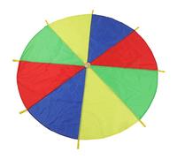 AKLOSIPY Paracadute Giocattolo per Bambini con 8 Maniglie - Paracadute Multicolor da 200 Cm di Diametro per Giochi di Gruppo in Interni Ed Esterni, Attrezzatura per attività Sensoriale Motoria in PE
