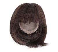 AKLOSIPY Parrucca /3 Scale Frangia Dritta Lunghezza Spalla Capelli Corti Fibra Morbida Taglio Facile per Bambole Snodate TY929 Matcha (Marrone scuro)