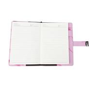 AKLOSIPY Password a blocco per notebook in pelle PU con portapenne - Diario elegante per ufficio, scuola e viaggi - Elegante verde (dizionario marmo rosa)