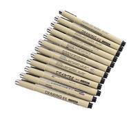 AKLOSIPY Penne a Inchiostro Fineliner da 12 Pezzi Set e Penne da Disegno a Vite Rapide con Clamp/Holder in Metallo per Artisti, Illustratori e Designer