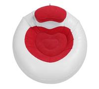 AKLOSIPY Poltrona gonfiabile a forma di cuore per soggiorno, balcone e uso esterno - Divano lounge floccato in PVC morbido - Rosso leggero e portatile