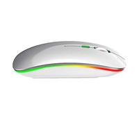 AKLOSIPY Ricaricabile con Luce Colorata, 1600 DPI, Design Sottile per/XP//Me e (SILVER)