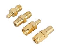 AKLOSIPY Set Adattatori RF SMB a SMA da 4 Pezzi, Convertitore Connettore SMA a SMB per Autoradio DAB, Cavo Coassiale, Scanner Radio, Ricetrasmettitore, Radio CB, Ottone Placcato