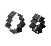 AKLOSIPY Set di 2 Fustelle per Tagliare la Pelle dell'albero di Natale, Punzoni in Acciaio Legato per la Lavorazione Artigianale - Dimensioni 54 Mm e 47 Mm