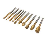 AKLOSIPY Set di Frese per Incisione del Legno con Bava HSS Placcata da 10 Pezzi per Smerigliatrice Elettrica, Strumento per Intaglio e Incisione per Legno, Alluminio, Plastica