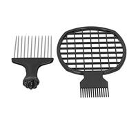 AKLOSIPY Set di Pettini per Capelli in Due Pezzi con Manico Ad Ago in Acciaio per Uomo e Donna - Pettine Afro a Denti Larghi Strumento per lo Styling del Barbiere per Capelli Ricci Grassi e Ricci,