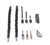 AKLOSIPY Set Versatile di Prolunghe per Punte da Trapano - Prolunga Flessibile con Angolo di 105 Gradi e Adattatore per Presa con Supporti Magnetici per Punte per Cacciavite per un Facile Accesso