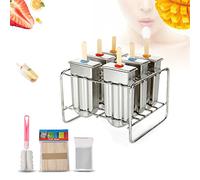 AKLOSIPY Stampo per Popsicle in acciaio inox con supporto | Materiale durevole 304 per uso alimentare, facile da pulire, adatto ai bambini, adatto al congelatore, senza additivi