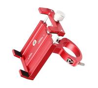 AKLOSIPY Supporto per Telefono da Ciclismo per Manubrio - Sicuro 3,5-.Supporto per Smartphone da Pollici con Anelli Distanziatori, Articolazione Antiurto, Finitura Anodizzata Rossa - Compatibile
