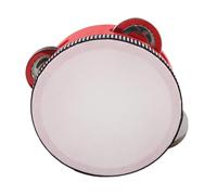 AKLOSIPY Tamburello Portatile in Legno con Jingles, Strumento a Percussione Educativo per Bambini per Musica, Danza e Spettacoli (Rosso da 4 pollici)