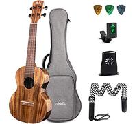 AKLOT Koa Concert Ukulele 23 Pollice 4 Corde Hawaii Solid Acacia Uke w/Uidificatore Tuner Picks Strap Gig Bag per Nuovi Principianti Professionali