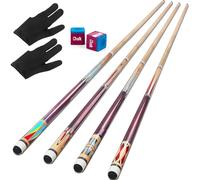 AKLOT Stecca da Biliardo,Set di 4 Stecche da Piscina da 58" per Sdulti Canadesi in Legno di Acero Stecca da Biliardo