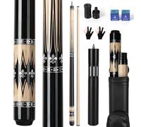 AKLOT Stecca da Biliardo, Stecca Professionale 58 Pollici con Estensione telescopica, Stecca in Legno d'Acero Canadese con Custodia,21 Once