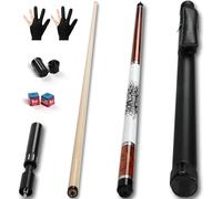 AKLOT Stecca da Biliardo, Stecca Professionale Estensione telescopica, Stecca in Legno d'Acero Canadese con Custodia per Stecche da Biliardo,147cm (58 pollicie),567g(20 Once)