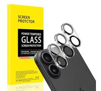 AKLPP Confezione da 3 pellicole protettive per obiettivo della fotocamera per iPhone 16, in vetro temperato, durezza 9H, trasparenza HD, superficie resistente ai graffi e alle sbavature, senza bolle