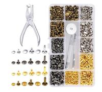 AkNebriax Set 360 ribattini per Cuoio,con perforatore Incluso Pinza per Rivetti, Adatto per lavori di Artigianato in Pelle Fai da Te e Decorazioni di Abbigliamento.