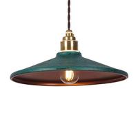 AKNGFO Vintage Green Pendant Light Fixtures Shade Industrial Hanging Ceiling Lighting Retro Industrial Lamp Adjustable E27 60W Lampada Chandeliers for Kitchen, Bedroom, Living Room,