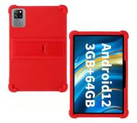 AKNICI Custodia Silicone per Blackview Tab60 WiFi/Blackview Tab60 Pro/TECLAST P30/ TECLAST P30T/ OSCAL Pad 80 WiFi Tablet 10 Pollici, Protettiva Cover con Supporto Integrato, Rosso