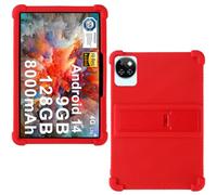 AKNICI Custodia Silicone per DOOGEE T10W/DOOGEE T10 Plus/DOOGEE T10 PRO/DOOGEE T10/DOOGEE T10S/DOOGEE U10/DOOGEE U10 PRO/DOOGEE U9 Tablet 10 Pollici, Protettiva Cover con Supporto Integrato, Rosso