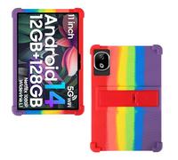 AKNICI Custodia Silicone per DOOGEE T30E/DOOGEE T35/DOOGEE T30SE/DOOGEE T40/DOOGEE T30S/DOOGEE T30 Ultra/DOOGEE T30 Pro Tablet 11 Pollici, Protettiva Cover con Supporto Integrato, Arcobaleno
