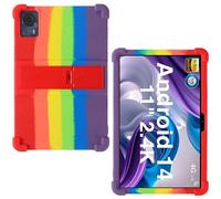 AKNICI Custodia Silicone per DOOGEE T35/ DOOGEE T30SE/ DOOGEE T30S/ DOOGEE T40/ DOOGEE T30 Ultra/DOOGEE T30 Pro Tablet 11 Pollici, Protettiva Cover con Supporto Integrato, Arcobaleno
